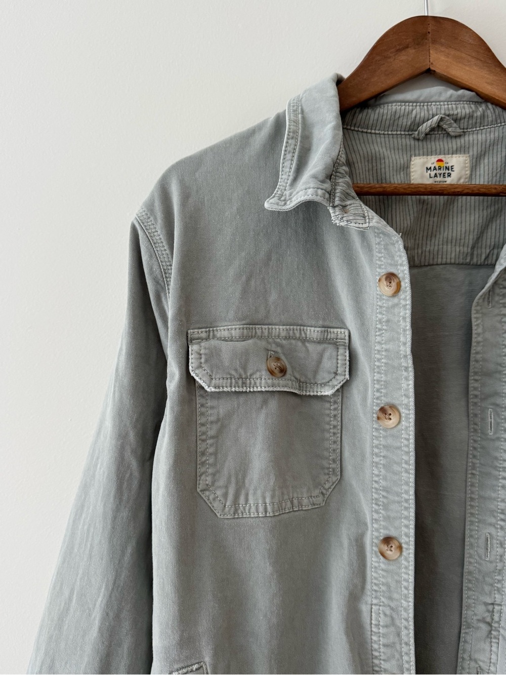 MARINE LAYER Oversized Shacket in Slate M - Picture 5 of 10